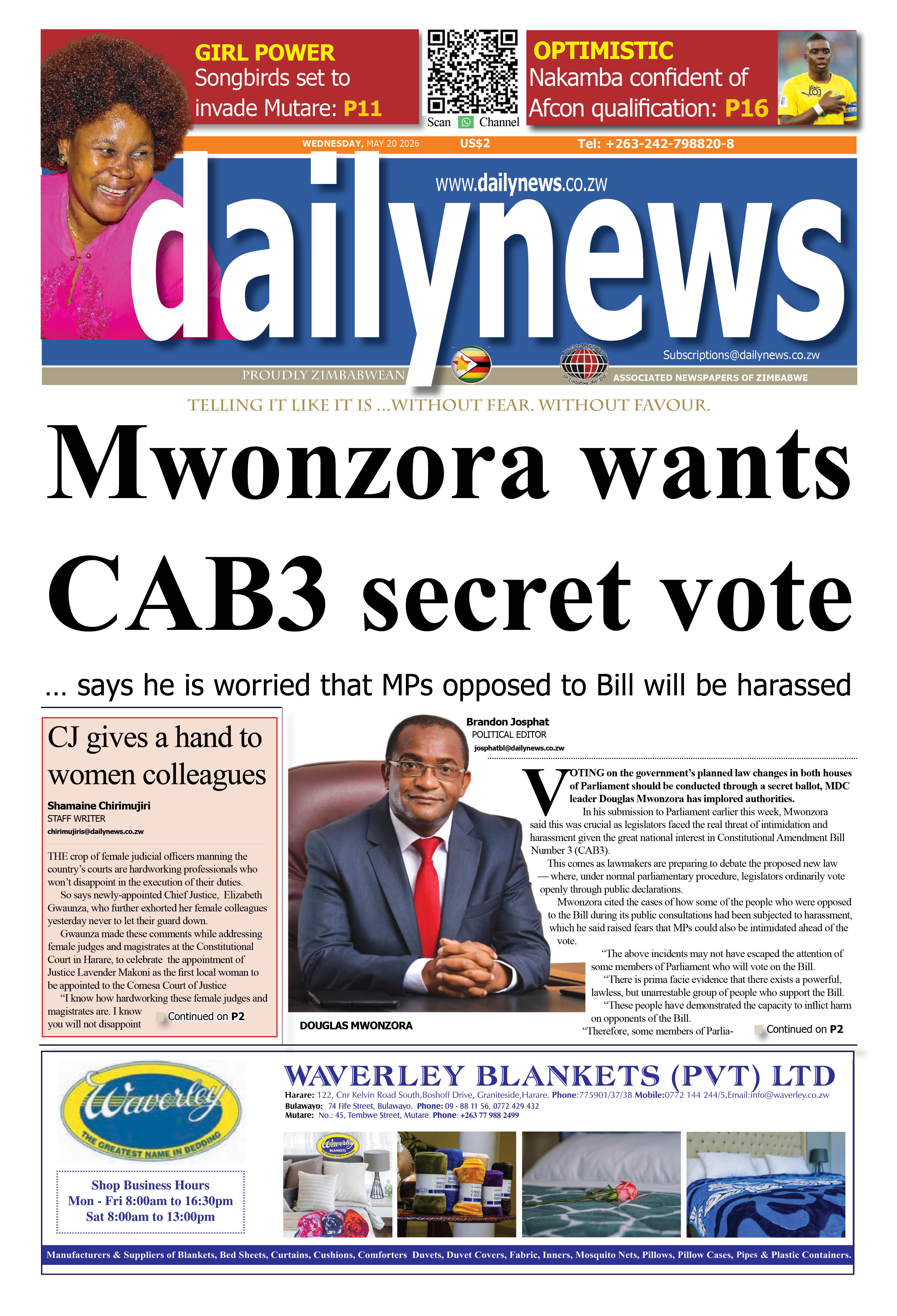 Wednesday 20 May 2026